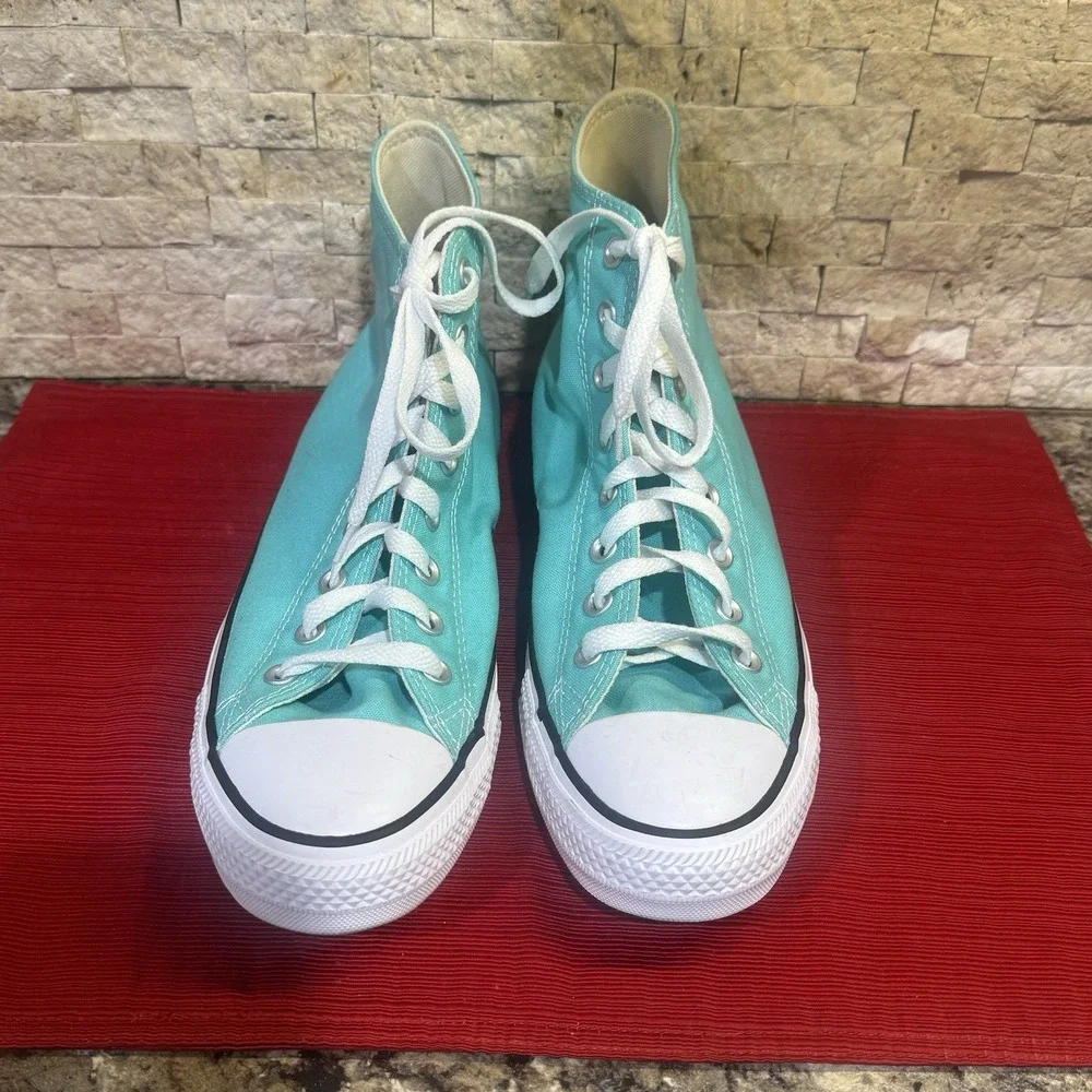 Converse Chuck Taylor All Star Turquoise High Top Canvas Sneakers M-9/W-11 - Picture 4 of 11